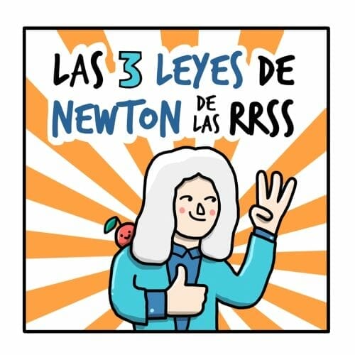 Portada Las tres leyes de Newton de las redes sociales en marketing ilustrado