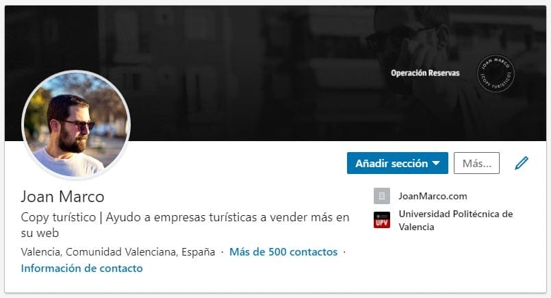 Ejemplo de copy para bio en LinkedIn